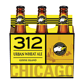 Goose Island 312 urban wheat ale, hazy straw color and light lemon aroma, 4.2% alc. by vol., 12-fl. oz. Full-Size Picture